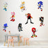 Sonic The Hedgehog Cartoon 3D Broken Wall Game Wall Stickers Children's Bedroom Living Room Background Wall Stickers Removable PVC Home Decoration