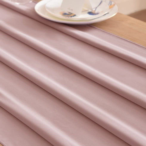 Socomi 2pcs Dusty Rose Chiffon Table Runner Sheer Wedding Runner 29x122 Inches Romantic Table Runner for Wedding Table Decorations