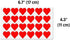 1200 Pack, 1" Red Heart Stickers Labels - 50 Sheets