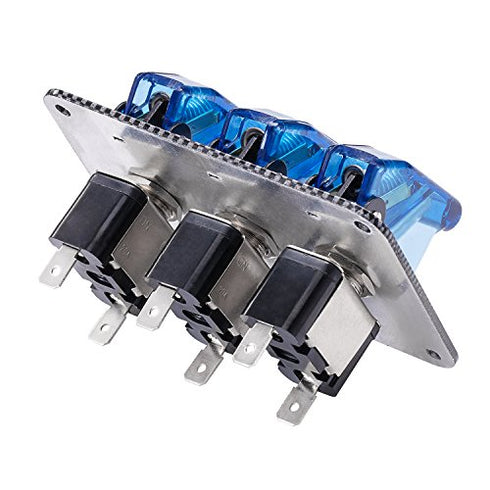 JIANFA Dc 12v Carbon Fiber Surface Panel Car Toggle Switch with Blue LED Indicator for for Racing Sport Competitive Car