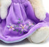 Oits-cute Small Baby Teddy Bear with Cloth Cute Stuffed Animal Soft Plush Toy 10" (Purple Dress with Rabbit)