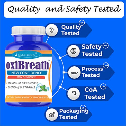 oxi-Breath - Embarrassed with Bad Breath? Try Bad Breath Treatment Halitosis Pills Oral Health Probiotics Tonsil Stone Removal Bad Breath Pills Probiotic Oral Care Made in USA