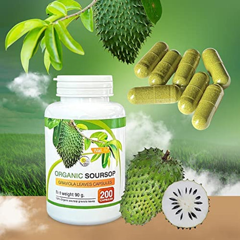 NalLife Organic Soursop Graviola Leaves 200 Capsules