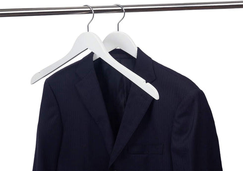 Nature Smile Solid Gugertree Wood Shirt and Dress Hangers with Notches with Antirust Chrome Hook Pack of 10 (White)
