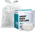 Plasticplace - TRA275WH Custom Fit Trash Bags ”‚ simplehuman (x) Code R Compatible (100 Count) ”‚ White Drawstring Garbage Liners 2.6 Gallon / 10 Liter ”‚ 16.5" x 18" White
