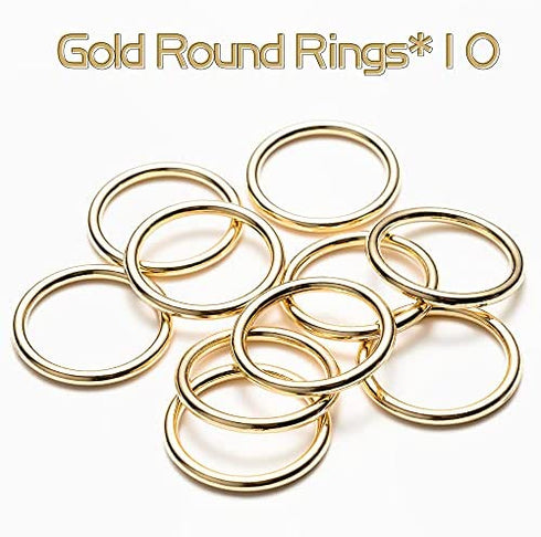 PANTIDE 35Pcs Acrylic Diamond Gems Jewels Alloy Gold Round Ring Set The Blue Hedgehog Chaos Emeralds Power Rings Party Favor Supplies Cake Decoration Pirate Treasure Chest Hunt for Kids with Bag