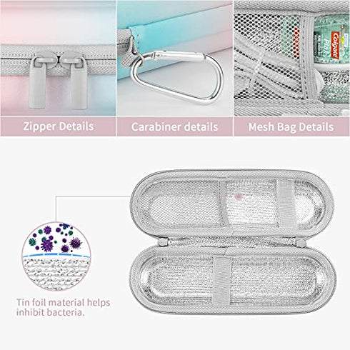 YINKE Travel Case for Oral B/io 7 8 9 /Oral-B Pro Smartseries/Philips Sonicare ProtectiveClean Electric Toothbrush, Hard EVA Case Protective Cover Storage Bag (gradient)