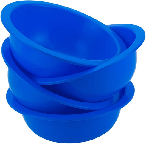 DecorRack Set of 4 Cereal Bowls, Soup Bowl for Salad, Fruit, Dessert, Snack, Small Serving and Mixing Bowls, BPA Free - Plastic, Shatter Proof and Unbreakable, Blue, 28 oz (Set of 4)