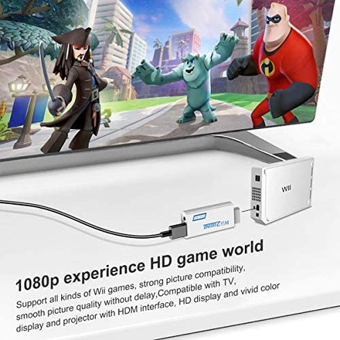 wii to hdmi Adapter,Wii to hdmi Converter,Wii HDMI Adapter with 3.5mm Audio Jack&1080p 720p HDMI Output Compatible with All Wii Display Modes ? HDMI Cable Included?