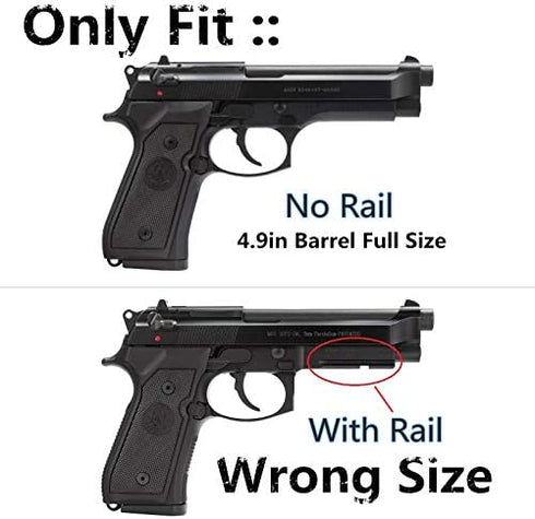 Beretta 92 FS Holsters, OWB Holster for Beretta 92 92FS 96FS M9 / GSG92 / Girsan Regard MC(No Rail) - Index Finger Released | Adjustable Cant | Autolock | Outside Waistband | Lightweight -Right Handed