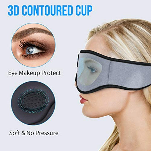MUSICOZY Sleep Headphones 3D Bluetooth 5.2 Headband Sleeping Headphones, Wireless Music Eye Sleep Mask Earbuds for Side Sleepers Cool Tech Gadgets Unique Gifts, Built-in Ultra Soft Thin Speakers