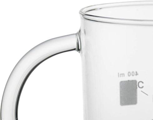 Suwimut 2 Pack Caffeine Beaker Mug Caffeine Molecule Mug, 16 oz Borosilicate Glass Chemistry Mug Coffee Mugs with Handle and Measuring for Tea, Coffee, Latte, Hot and Cold Beverage