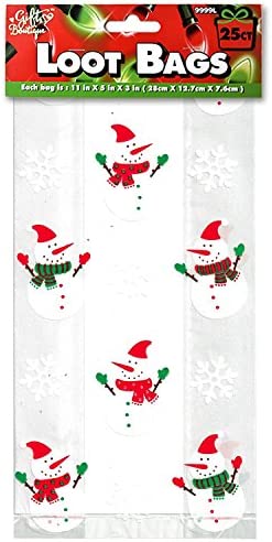 Christmas Gift Bags for Holiday Gifts - Cellophane Goodie Treat and Party Favor Bag with Twist Ties (150 Pack)