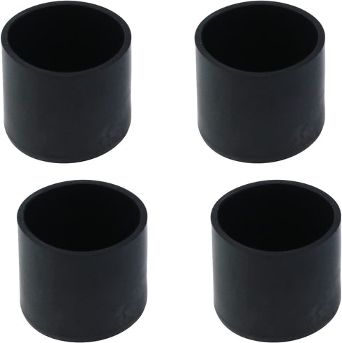 Antrader 1-1/2 Inches Diameter PVC Round Table Chair Leg Tips Caps Furniture Feet Pads Tile Floor Protectors, Black, Pack of 4