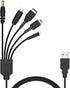 5 in 1 USB Charger Cable Cord for Nintendo NDS Lite/Wii U/New 3DS(XL/LL),3DS(XL/LL),2DS,DSi(XL/LL),NDS/GBA SP(Gameboy Advance sp),PSP 1000 2000 3000