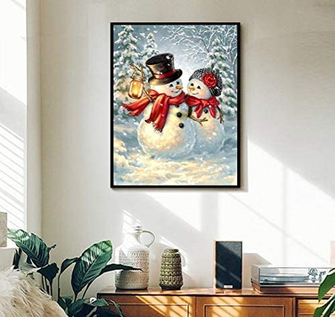 ACANDYL Paint by Number Snowman DIY Painting Paint by Number Kits for Adults Kids Christmas DIY Canvas Painting by Numbers Acrylic Painting Arts Craft Decoration for Home Christmas Snowman 16x20 in
