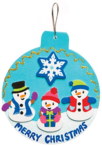 Baker Ross AR685 Snowman Foam Stickers - Pack of 120, for Kids' Christmas Crafts and Art Projects, Cards, Party Bags, and Ornaments, White