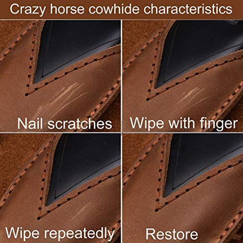 Leather Car Key Fob Cover Compatible with Jeep Keyless Remote Control Grand Cherokee Dodge Challenger Charger Dart Durango Journey Chrysler 200 300 Fiat etc (A Style, Brown)