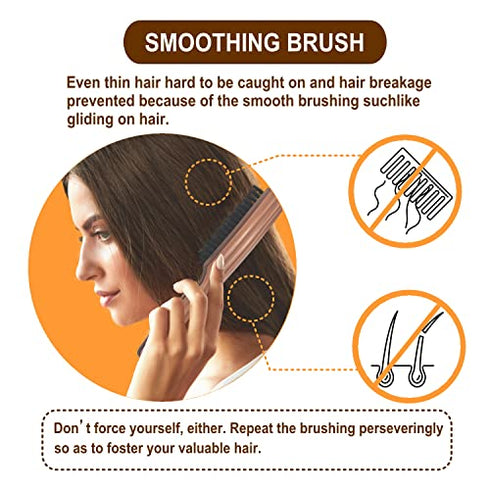 Thin Hair Brush without pain on skin : For anyone who may have trouble with thin hair .Specialized hair brush with soft hog hair for glossing your hair and preventing hair breakage. (For Brushing…)