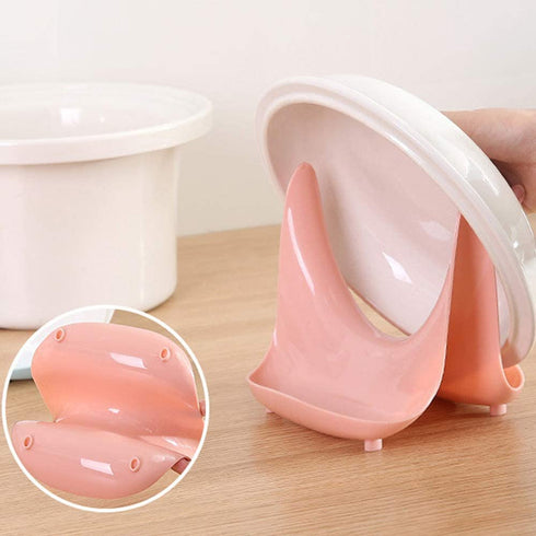Xinzi Multifunction Plastic Organizer Kitchen Tool Pot Lid Stand Pan Cover Holder Bracke Rest Household Storage Rack(Beige)