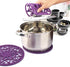 Silicone Trivet ME.FAN 3 Set Silicone Trivet Mat - Multi-Use Intricately Carved Insulated Flexible Durable Non Slip Coasters (Purple)