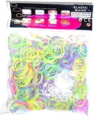 LORJE 600-Piece Glow in The Dark Latex-Free Rubber Band Bracelet Loom Refill Pack