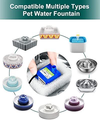 Cat Water Fountain Pump,Pet Fountain Pump Replacement Pump DR-DC160 Motor for 360°Stainless Steel Cat Fountain and Cupcake Ceramic Cat Drinking Fountain(Blue)