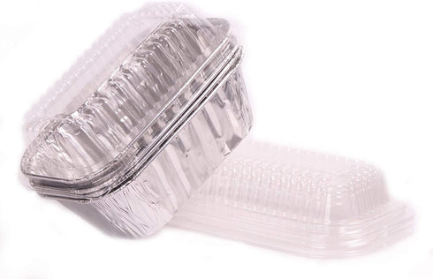 Chef Grade, Extra Thick 6x4 Tin Loaf Pans w/ Lids 25 Pk. Best Disposable, Bakeable 1Lb Aluminum Foil Pan for Baking Bread, Small Meat Loaf or Lemon Cake for Holiday Gifts, Bake Sales or Fundraisers