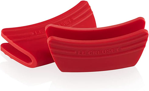 Le Creuset Silicone Set of 2 Handle Grips, 5" x 2 1/2" each, Cerise