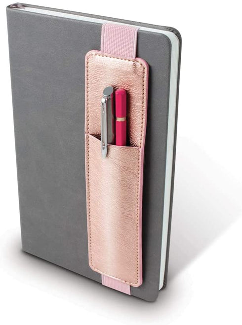 IF Bookaroo Pen Pouch Notebook/Pen Organiser Elasticated A5 Notebook - Rose Gold