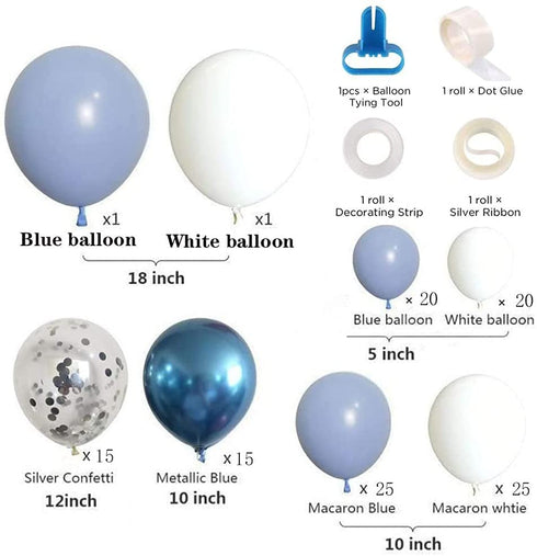 Balloon Arch Kit 127pcs Balloon Garland Kit Latex Balloons (Blue)