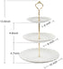 SWEEJAR 3 Tier Ceramic Cake Stand Wedding, Dessert Cupcake Stand for Tea Party Serving Platter (White)