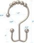 Amazer Shower Curtain Rings, Rust-Resistant Metal Double Shower Hooks for Curtain Rolling Shower Curtain Hooks Rings Shower Rings for Bathroom Shower Curtain Rod , Matte Nickel, Set of 12 Rings