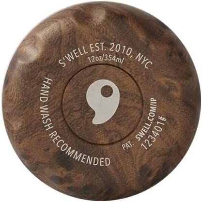 S'well Stainless Steel Chiller Triple-Layered Vacuum-Insulated Keeps Drinks Cool and Hot for Longer-Dishwasher-Safe BPA-Free for Travel, 12oz Cans and Bottles, Teakwood