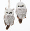 Kurt Adler 1 Set 2 Assorted Brown And White Owl Ornaments,white, grey