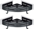 Gricol Adhesive Corner Shelf Bathroom Shower Caddy Basket for Kitchen Toilet No Drilling Shower Storage organizer 2-Tier, Black
