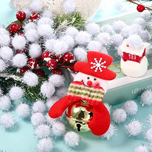 1000 Pieces Glitter Pom Poms 0.6 Inch Fuzzy Pompoms Arts and Crafts Balls for Hobby Supplies and Craft DIY Material (White)