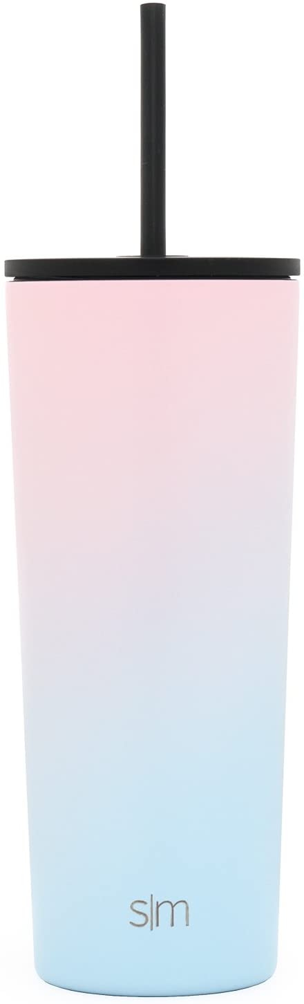 Simple Modern Insulated Tumbler Cup with Flip Lid and Straw Lid | Reusable Stainless Steel Water Bottle Iced Coffee Travel Mug | Classic Collection | 24oz (710ml) Ombre: Sweet Taffy