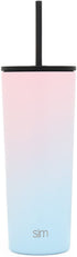 Simple Modern Insulated Tumbler Cup with Flip Lid and Straw Lid | Reusable Stainless Steel Water Bottle Iced Coffee Travel Mug | Classic Collection | 24oz (710ml) Ombre: Sweet Taffy