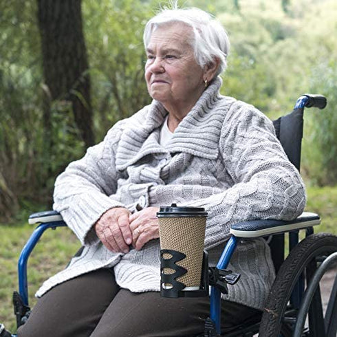 Sheer Living Wheelchair Cup Holder, Clip On Cup Holder for Walker, Rollator Cup Holder, Portable Universal Cup Holder for Chair, Mobility Scooter, Power Chair Cup Holder, Walker Cup Holder, No Tools
