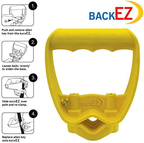 Back-Saving Tool Handle Labor-Saving Ergonomic Shovel or Rake Handle Attachment Yellow