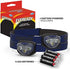 Eveready LED Headlamps (2-Pack), Bright and Durable Head Lights for Running, Camping, Fishing, Emergency (Batteries Included),Navy Blue (2-Pack),Adjustable