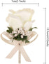Aivanart 4/8/14 Pcs Rose Boutonnieres Groom Flower for Wedding Party Prom Man Suit Decoration