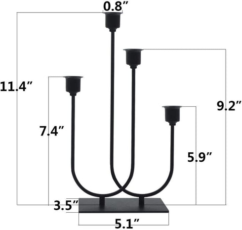 smtyle Black Candle Holders for Taper Candles Set of 4 Candelabra with Iron-0.8" Diameter Candlestick Ideal for for Table Centerpiece