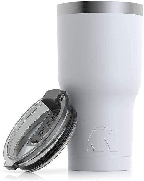 RTIC Tumbler with Splash Proof Lid, 20 oz, White, Insulated Travel Stainless Steel Coffee Mug, Sweat Proof, Keeps Hot & Cold Longer