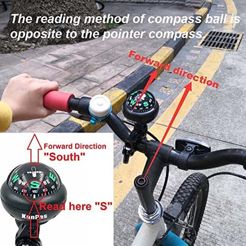 KanPas V39-2 Ball Compass with Fixture for Bicycle Motorcycle