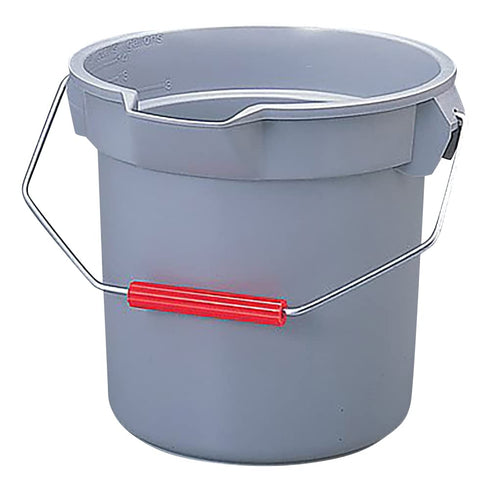 Rubbermaid Commercial Products 3.5 Gallon BRUTE Heavy-Duty, Corrosive-Resistant, Round Bucket, Red (FG261400RED)