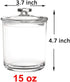 Youngever 2 Pack 15 Ounce Clear Plastic Apothecary Jars, Qtip Holder, Cotton Swab Holder, Bathroom Vanity Organizer for Cotton Balls, Cotton Swab, Qtips
