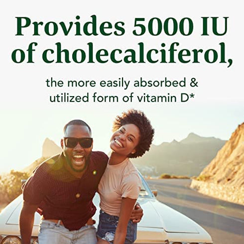 MegaFood Vitamin D3 5000 IU (125 mcg) - Bone Health and Immune Support with Vitamins D3, K, and K2 - Vegetarian, Gluten-Free - Made Without Dairy or Soy - 120 Caps