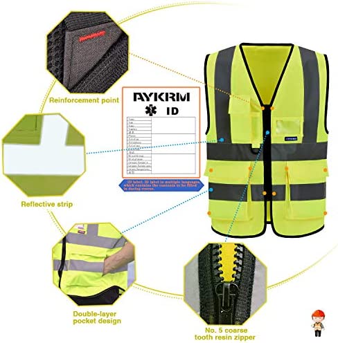 A-SAFETY Enhanced Visibility Safety Vest,, Hi Viz 2 Band And Braces Waistcoat safe for Motorcycle, Running/Jogging, Bike/Bicycle Riding Outdoor Activities, Yellow